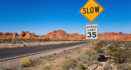 road sign in the desert