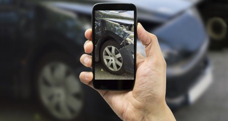 taking photo of car accident
